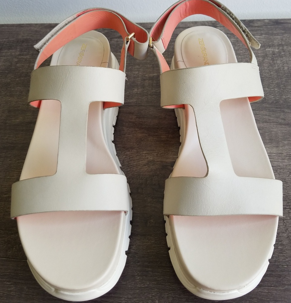 Cole Hann womens Zerogrand velcro platform sandals